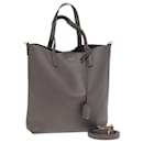 SAINT LAURENT Tote Bag Leather 2way Gray Auth hk1514 - Saint Laurent