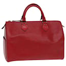 LOUIS VUITTON Epi Speedy 30 Bolsa de Mão Vermelho Castelhano M43007 LV Auth 84905 - Louis Vuitton