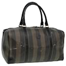 Borsa Boston in tela Pecan FENDI marrone nera Auth th5173 - Fendi