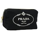 PRADA Pouch Canvas Black Auth am6620 - Prada