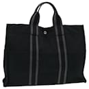 HERMES Fourre Tout MM Tote Bag Canvas Black Auth bs16434 - Hermès