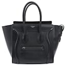 Sac à main micro Luggage en cuir grainé Celine noir - Céline