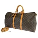 Louis Vuitton Monogram Keepall 55 Bandoulière Brun PVC