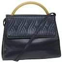 Fendi Hand Bag Leather Navy