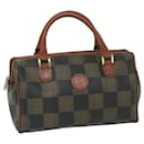 Fendi Pecan Canvas Boston Bag Black Brown