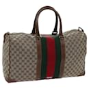 Gucci GG Canvas Web Sherry Line Boston Bag Beige Green Red