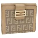 Fendi Zucchino Canvas Mamma Geldbörse Beige