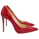 Pumps Kate 100 de Christian Louboutin en cuir verni rouge