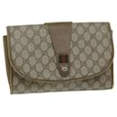 Gucci GG Canvas Web Sherry Line Clutch Bag PVC Beige Green Red