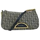 Christian Dior Trotter Canvas Maris Pearl Shoulder Bag Navy