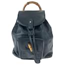 Gucci Leder Rucksack mit Bambus