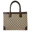 Gucci Beige Brown GG Canvas Leather Tote Bag