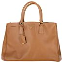 Prada Extra large Galleria Hand Bag in Brown Leather