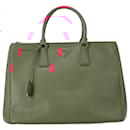 Prada Large Galleria Hand Bag in Pink Saffiano Leather