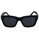 Celine Rectangle Polarized Sunglasses in Black Acetate - Céline