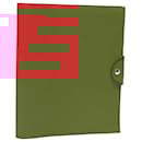 HERMES Yuris GM Note Cover Leather Red Auth am6812 - Hermès