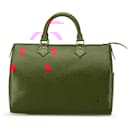 Red Louis Vuitton Epi Speedy 30 Boston Bag