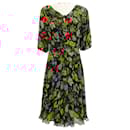 Tuleh Black Multi Floral Chiffon Dress - Autre Marque