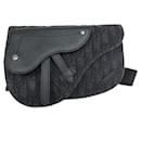 Christian Dior Black Canvas Leather Sling Bag