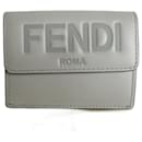 Fendi Tri-fold Wallet in Light Gray Leather