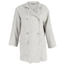 Chanel Double-Breasted with Pockets Jacket in Grey Tweed
