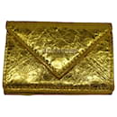  Balenciaga Mini Papier Trifold Wallet in Metallic Gold Leather