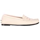 Tod's City Gommino Driving Shoes in Pastel Pink Leather