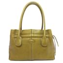 Tod's Gold Leather Tote Bag