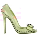 Christian Louboutin Lucifer 120 Spiked Pumps in Nude Leather