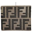Fendi Bi-fold Wallet in Brown Canvas and Leather