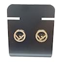 Fendi Bronze Stud Earrings with Zircon