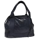 BALENCIAGA Navy Cabas XS Hand Bag Leather 2way Navy Silver 390346 Auth 88514 - Balenciaga