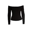The Range, off shoulder rib top in black - Autre Marque