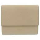 Celine Leather Trifold Wallet Beige - Céline