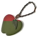 Hermes Leather Bag Charm Keychain Apple - Hermès