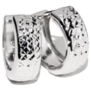K18WG White Gold Hoop Earrings - Autre Marque