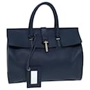 BALENCIAGA Tube Round Hand Bag Leather Navy Auth ki4912 - Balenciaga