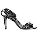 Saint Laurent Ankle Strap Sandals in Black Patent Leather