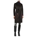 Brown angora belted coat - size UK 6 - Autre Marque