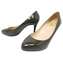 CHRISTIAN LOUBOUTIN SIMPLE PUMP 85 IN KHAKI PATENT LEATHER SIZE 37 SHOES - Christian Louboutin