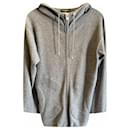 Chanel & Karl Lagerfeld Sport line Gray Zipped Cashmere Hoodie big CC