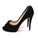 Christian Louboutin Very Prive Black Suede Heels