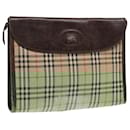 Burberrys Nova Check Clutch Bag Canvas Leather Beige Brown Auth 89716 - Autre Marque
