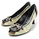 Regal Open Toe Enamel Canvas Pumps - Autre Marque