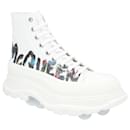 Alexander McQueen Tread Slick Boots 'White Graffiti' - Alexander Mcqueen