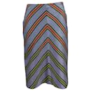 Jupe midi rayée Fendi bleue en polyester