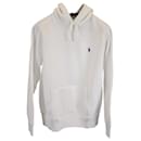 Polo Ralph Lauren Logo Hoodie In White Cotton