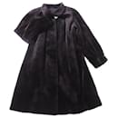 SAGA Mink Real Fur Extra Long Coat Dark Brown - Autre Marque