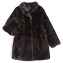Mink Fur Coat Dark Brown Glossy Soft - Autre Marque