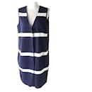 HERNO GC0136D Knit Vest Women's Navy White - Autre Marque